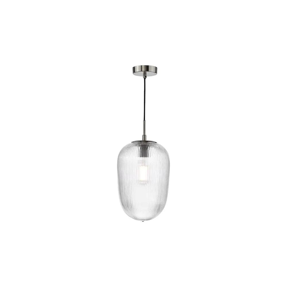 dar lighting Där Lighting Group, ABR0108 Abrielle Pendant Polished Nickel and Ribbed Glass - dar lighting Där Lighting Group, ABR0108 Abrielle Pendant Polished Nickel and Ribbed Glass