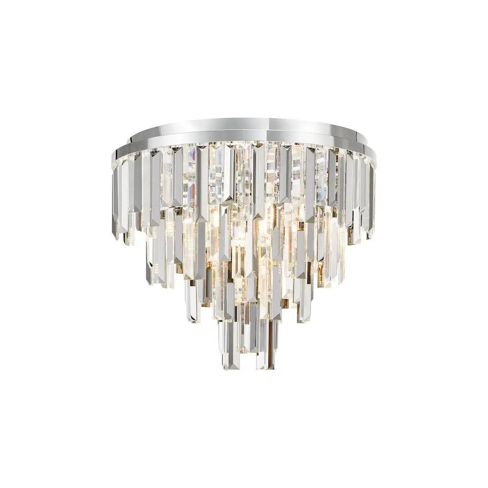 dar lighting Där Lighting Group, FUE4850 Fuentes 5 Light Flush Polished Chrome and Crystal - dar lighting Där Lighting Group, FUE4850 Fuentes 5 Light Flush Polished Chrome and Crystal