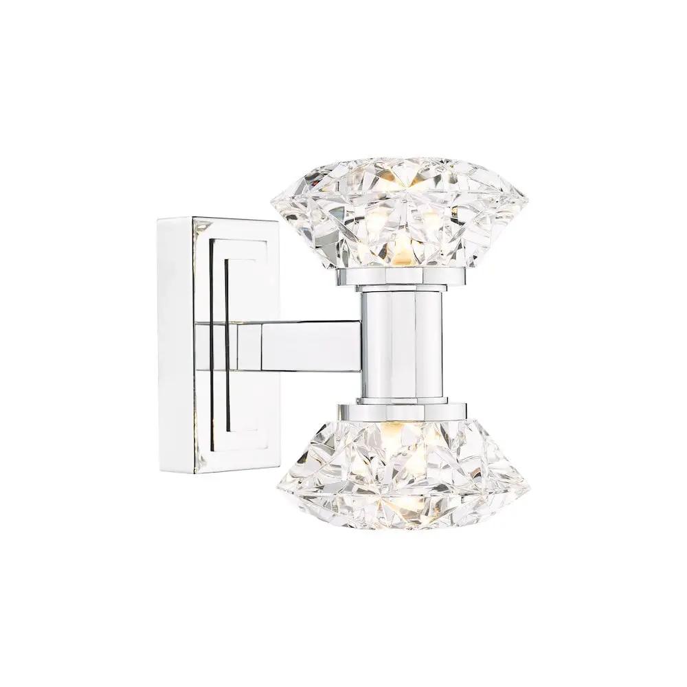 dar lighting Där Lighting Group, TIA0950 Tiana 2 Light Wall Light Polished Chrome and Faceted Acrylic - dar lighting Där Lighting Group, TIA0950 Tiana 2 Light Wall Light Polished Chrome and Faceted Acrylic