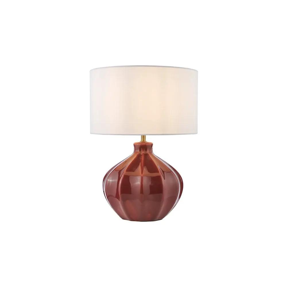 dar lighting Där Lighting Group, AMR4225-PYR142 Amrita Ceramic Table Lamp Red and Antique Brass With Shade - dar lighting Där Lighting Group, AMR4225-PYR142 Amrita Ceramic Table Lamp Red and Antique Brass With Shade