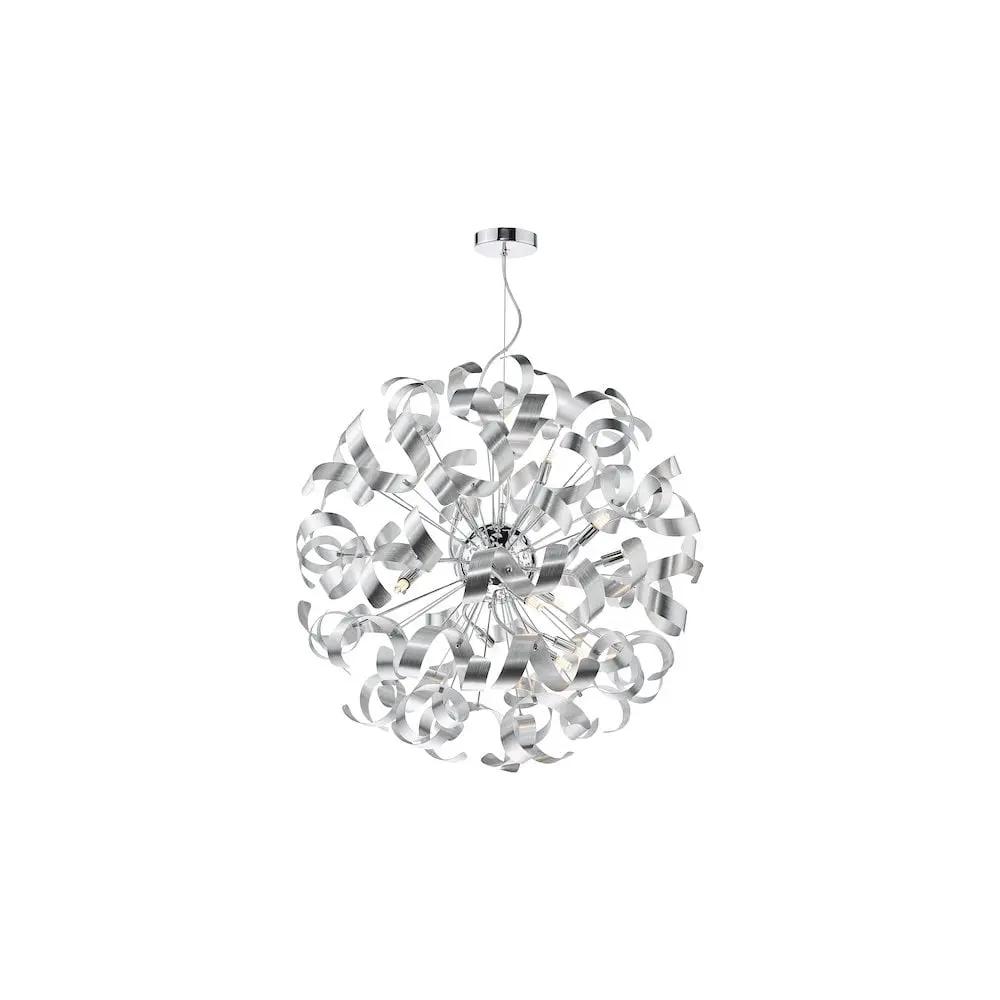 dar lighting Där Lighting Group, SWA1250-04 Swash 12 Light Pendant Polished Chrome With Aluminium Ribbons - dar lighting Där Lighting Group, SWA1250-04 Swash 12 Light Pendant Polished Chrome With Aluminium Ribbons