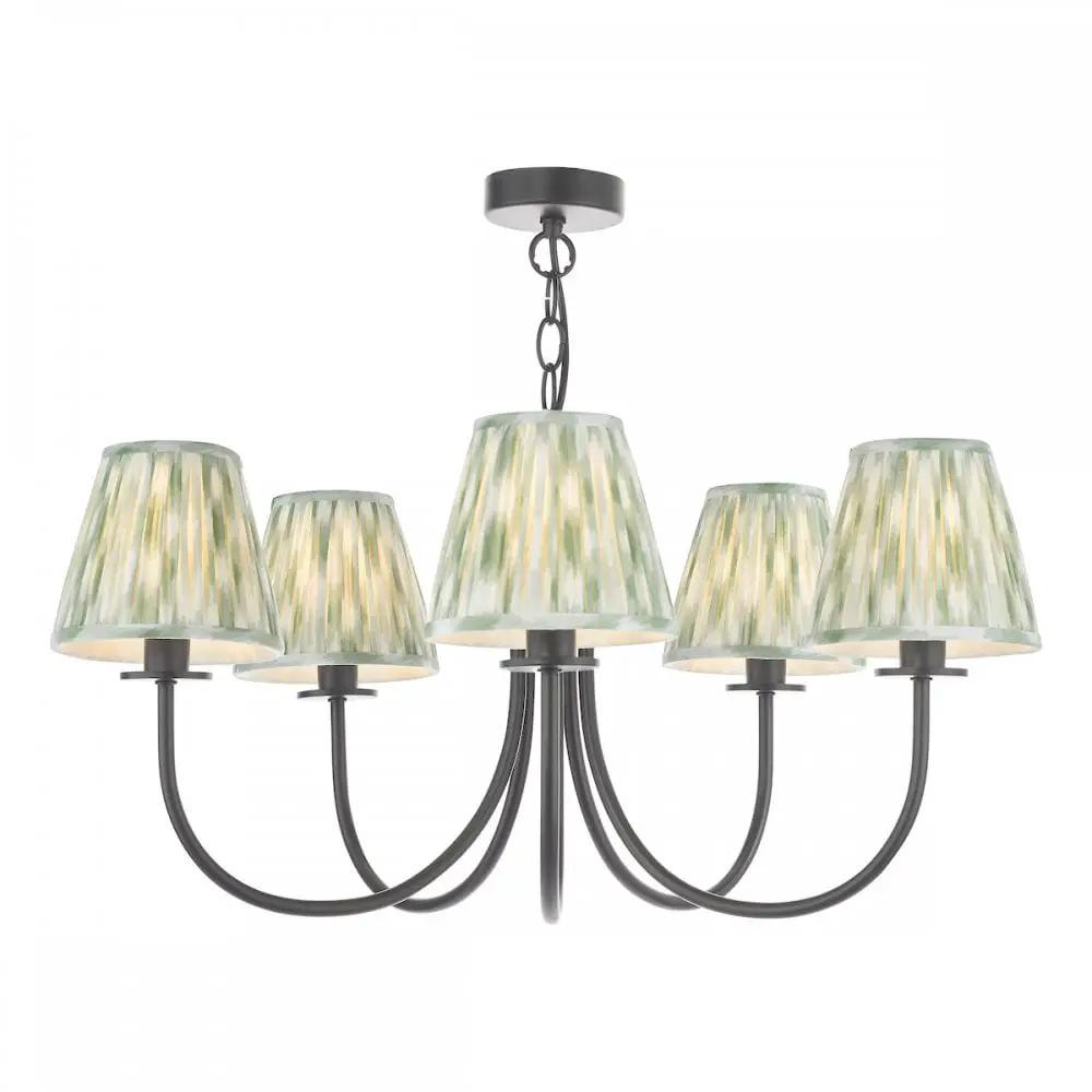 dar lighting Där Lighting Group, BEC0522-IKA2624 Becca 5 Light Pendant Matt Black With Shade - dar lighting Där Lighting Group, BEC0522-IKA2624 Becca 5 Light Pendant Matt Black With Shade