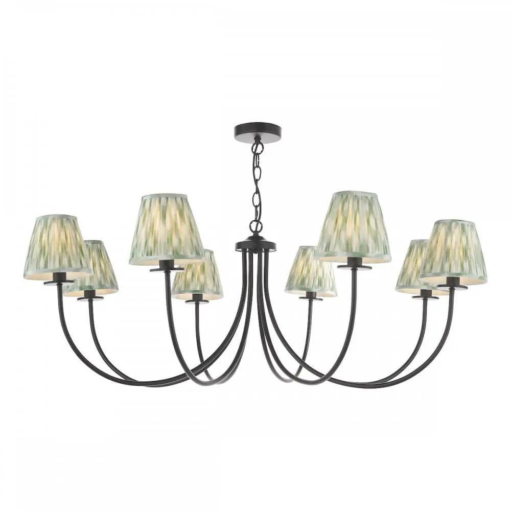 dar lighting Där Lighting Group, BEC0822-IKA2624 Becca 8 Light Pendant Matt Black With Shade - dar lighting Där Lighting Group, BEC0822-IKA2624 Becca 8 Light Pendant Matt Black With Shade