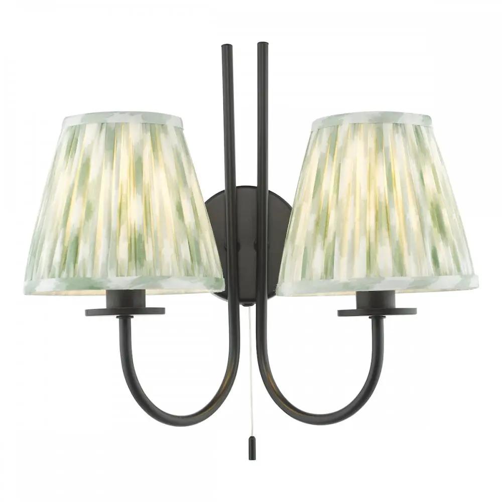 dar lighting Där Lighting Group, BEC0922-IKA2624 Becca 2 Light Wall Light Matt Black With Shade - dar lighting Där Lighting Group, BEC0922-IKA2624 Becca 2 Light Wall Light Matt Black With Shade