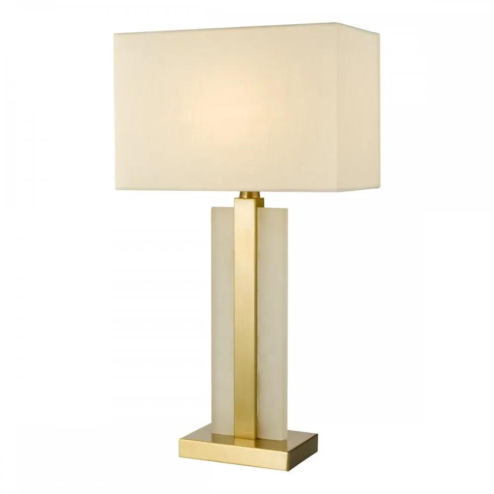 dar lighting Där Lighting Group, TOK4234 Tokori Table Lamp Alabaster and Brushed Gold With Shade - dar lighting Där Lighting Group, TOK4234 Tokori Table Lamp Alabaster and Brushed Gold With Shade
