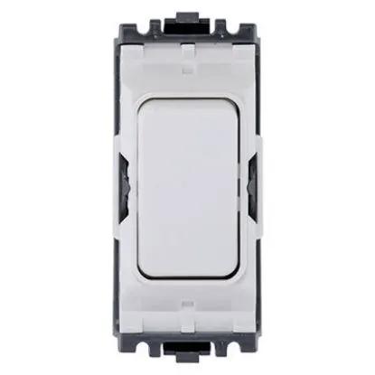 Single pole 2-way white light switch electrical wiring accessory for UK homes