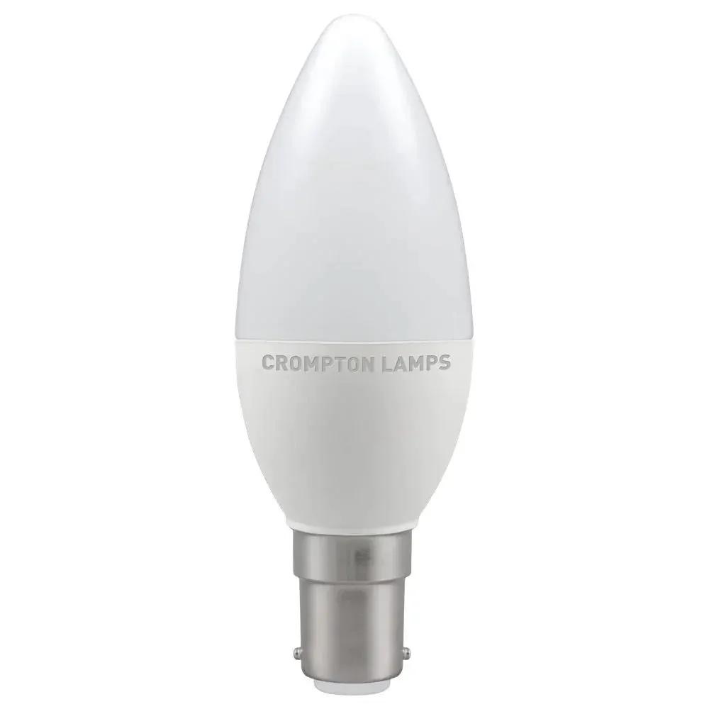 LED thermal plastic candle bulb 5W 2700K dimmable with SBC B15d cap, white finish