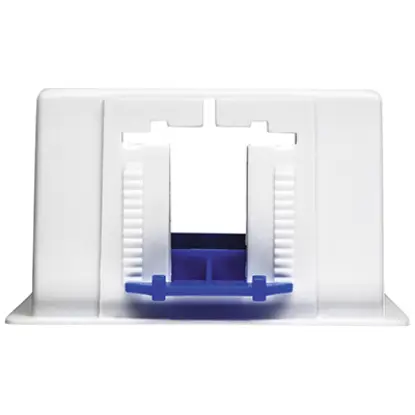 1 gang 47mm white electrical wall box with blue insert for UK switches and sockets