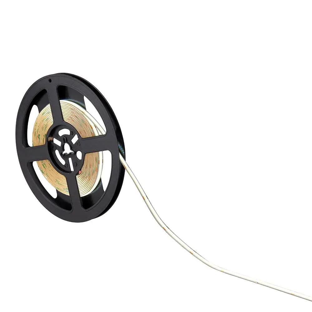 LED strip light reel with attached wiring for electrical lighting installations
