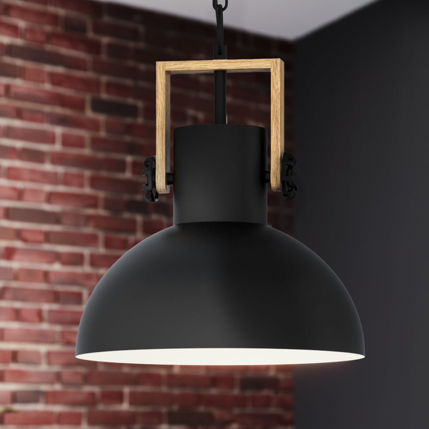 Lubenham hanging light, metal lampshade