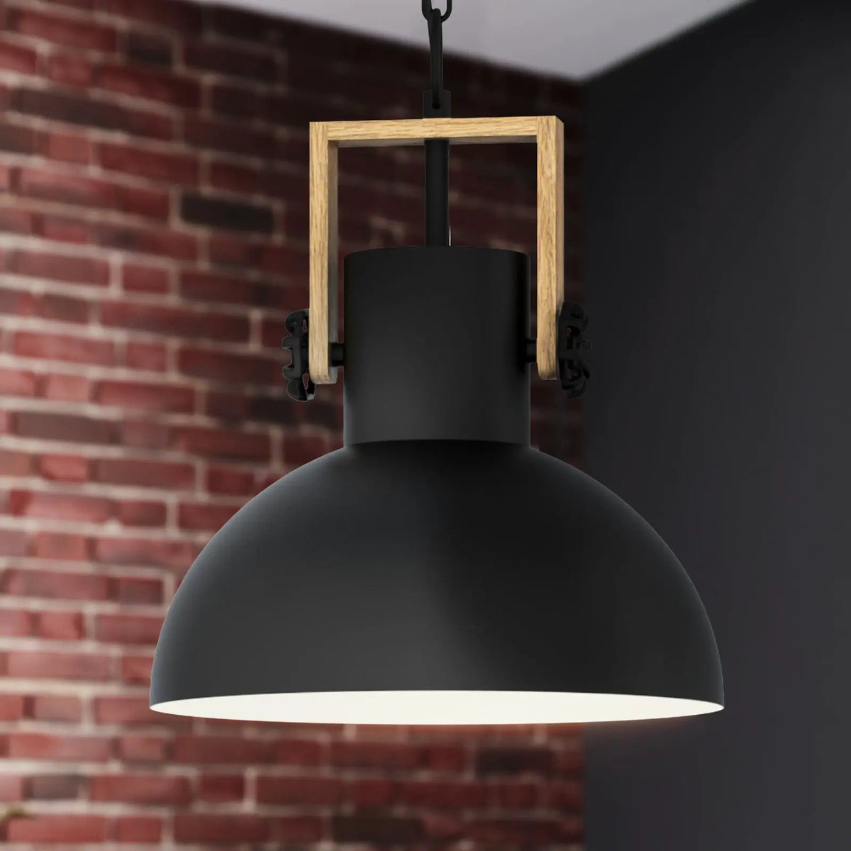 Lubenham hanging light, metal lampshade