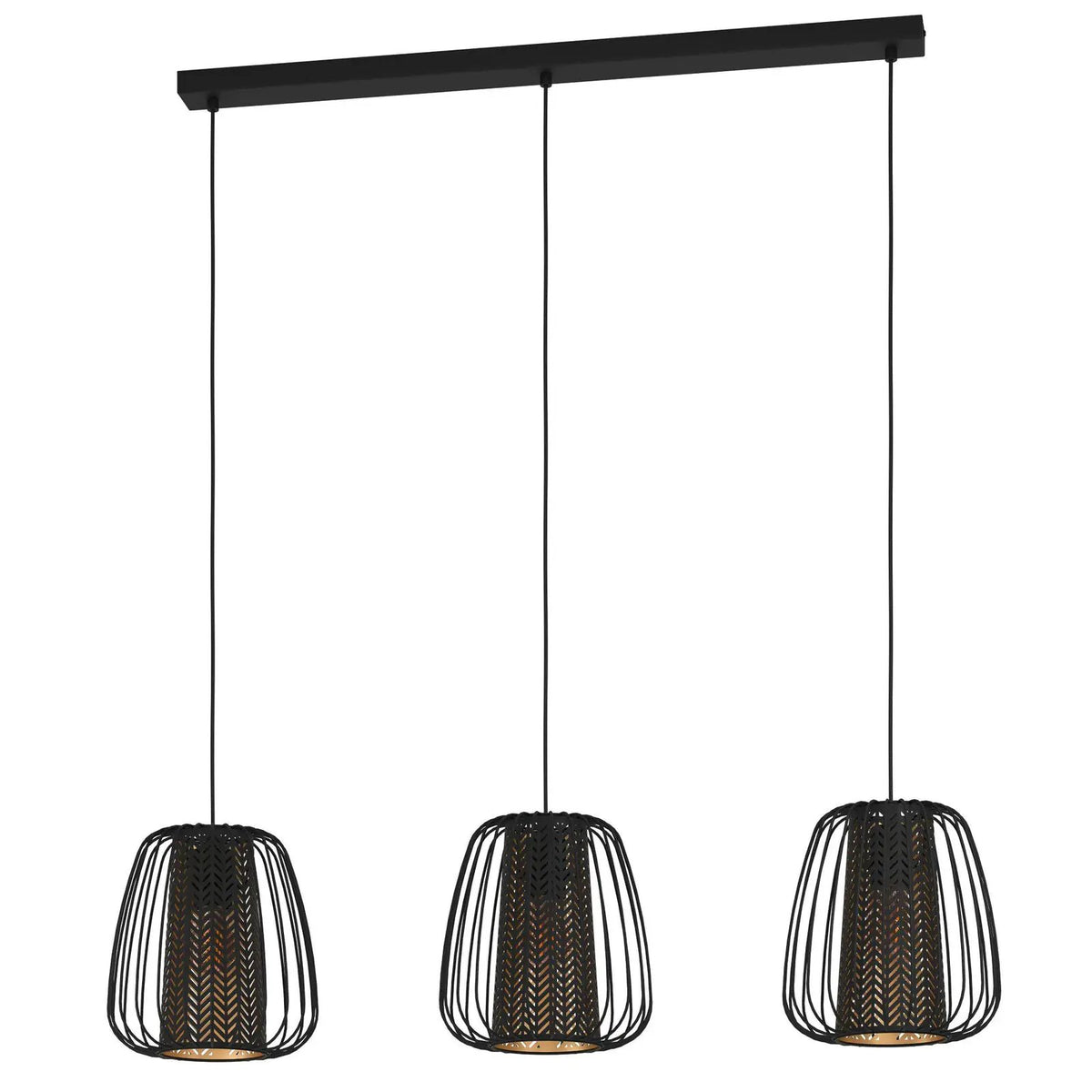 Curasao hanging light, linear 3-bulb