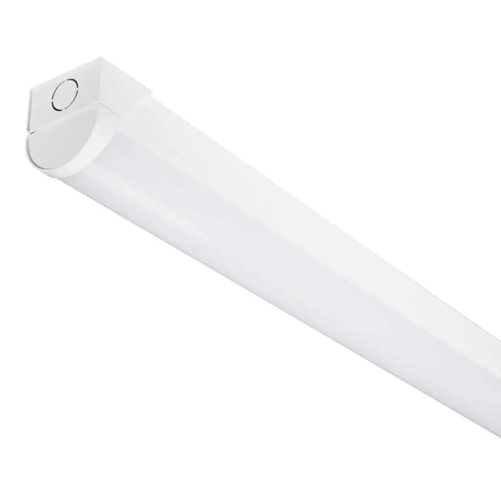 Slim white LED batten light fitting for energy-efficient indoor lighting