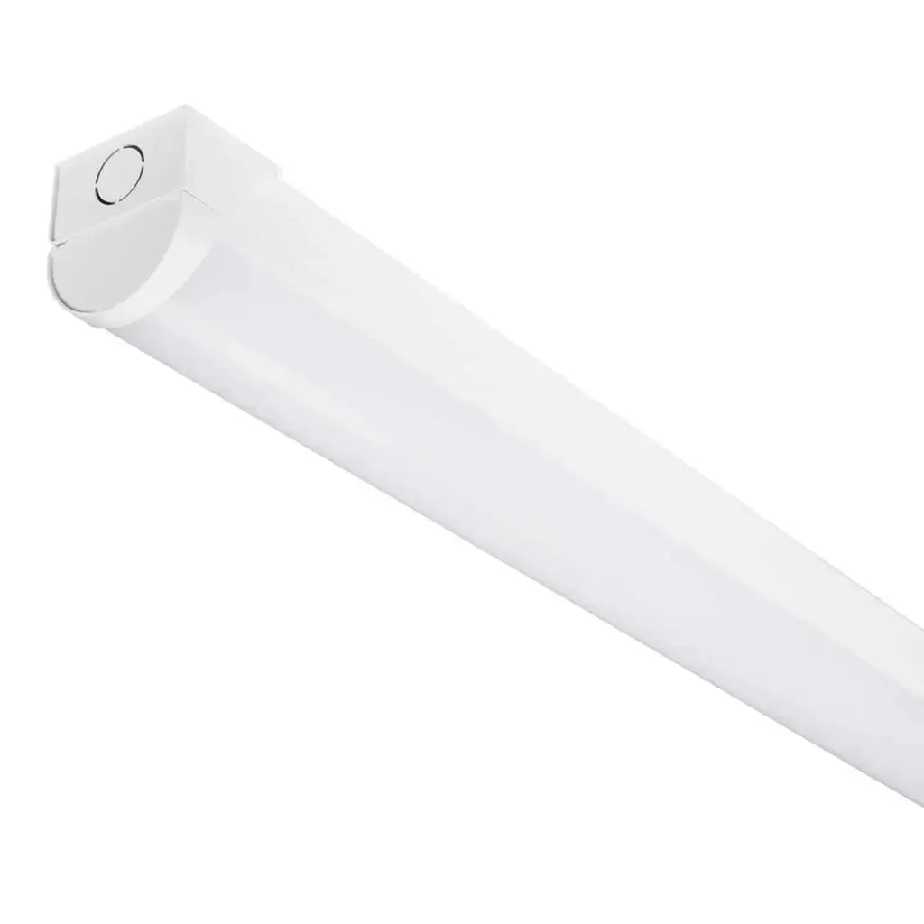Slim white LED batten light fitting for energy-efficient indoor lighting