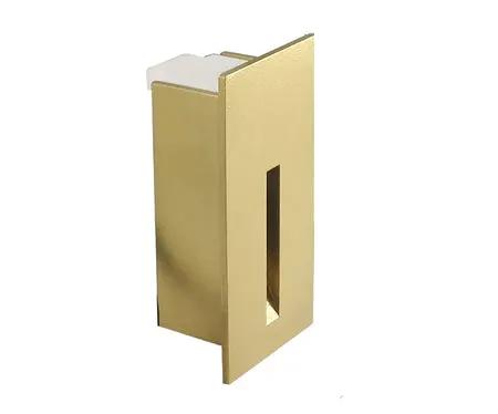 Gold LED wall light insert with rectangular slot, modern electrical lighting accessory
