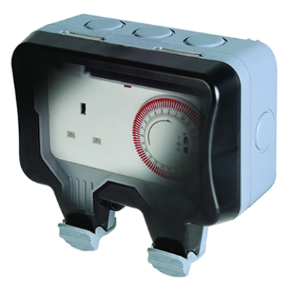 13 amp time controlled 1 gang unswitched socket outlet with protective cover