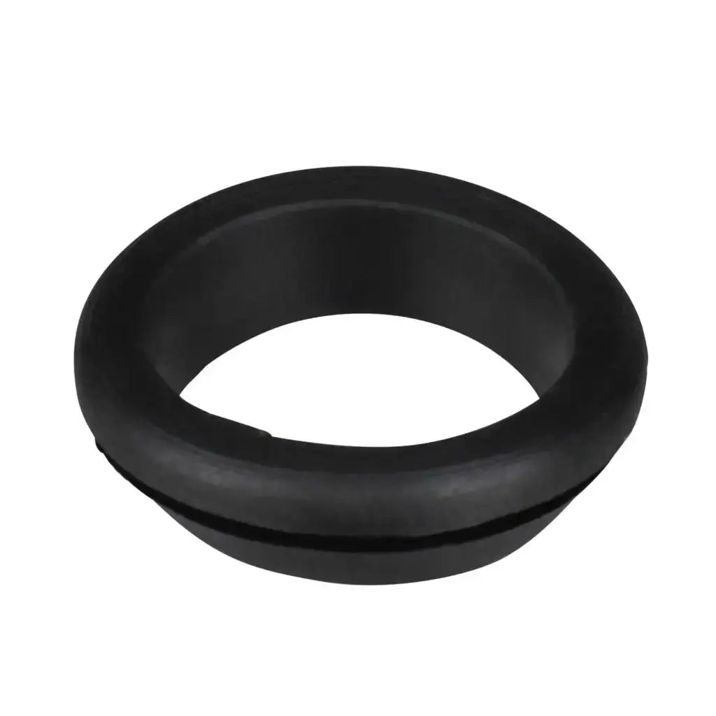 Black rubber cable grommet for electrical wiring installations