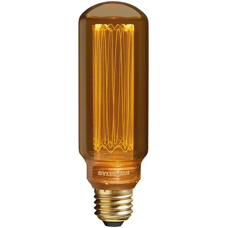 LED vintage filament light bulb with amber glass and E27 screw base