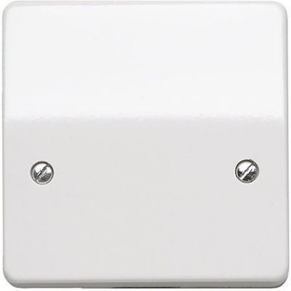 White 1-gang cooker connection unit wall plate with two visible screws