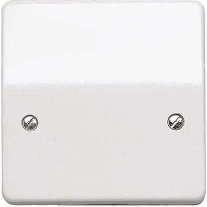 White 1-gang cooker connection unit wall plate with two visible screws