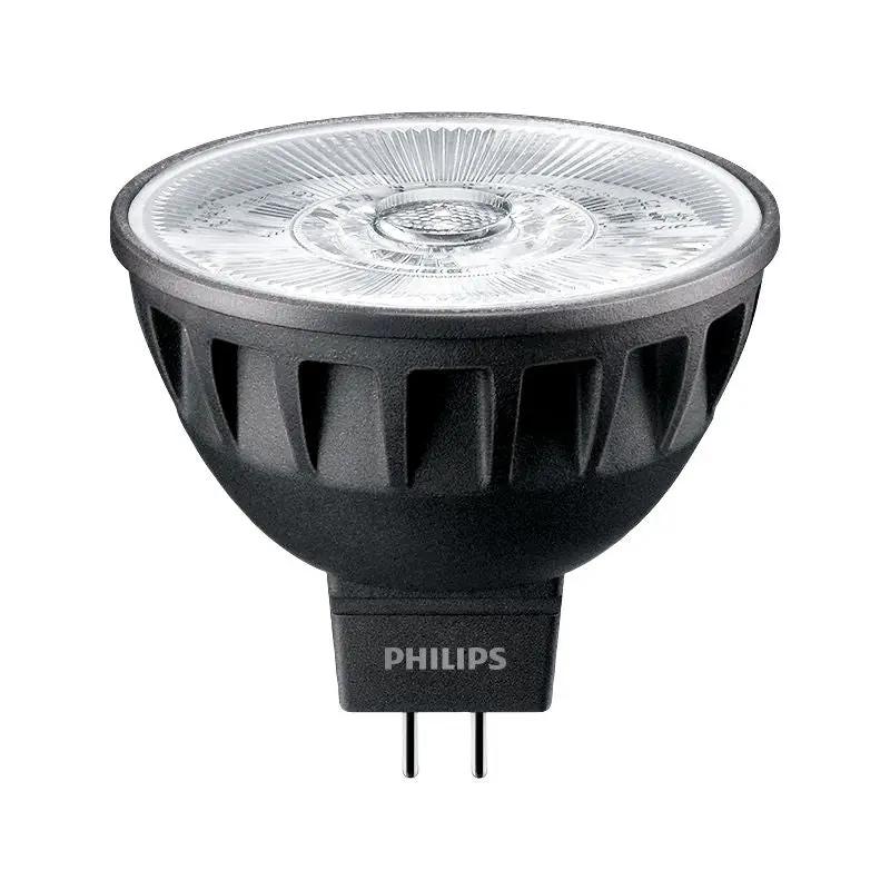 Black GU5.3 MR16 50W LED spotlight bulb with visible Philips logo