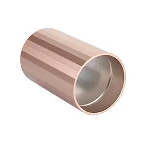Copper cylindrical LED light fitting for modern interior electrical lighting