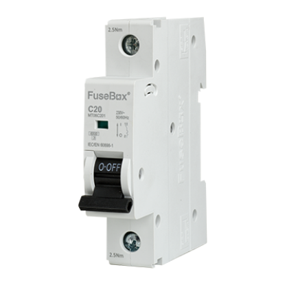 Single pole type C miniature circuit breaker with ON/OFF switch for electrical safety