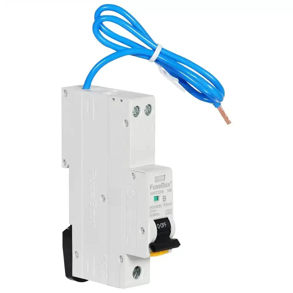 Mini AFDD RCBO 6A Type A 30mA 1P N Switch Compact Arc Fault And Earth Leakage Protector For Small Panels by Fusebox