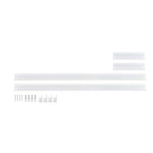 LED lighting accessory kit with white plastic trunking and mounting hardware