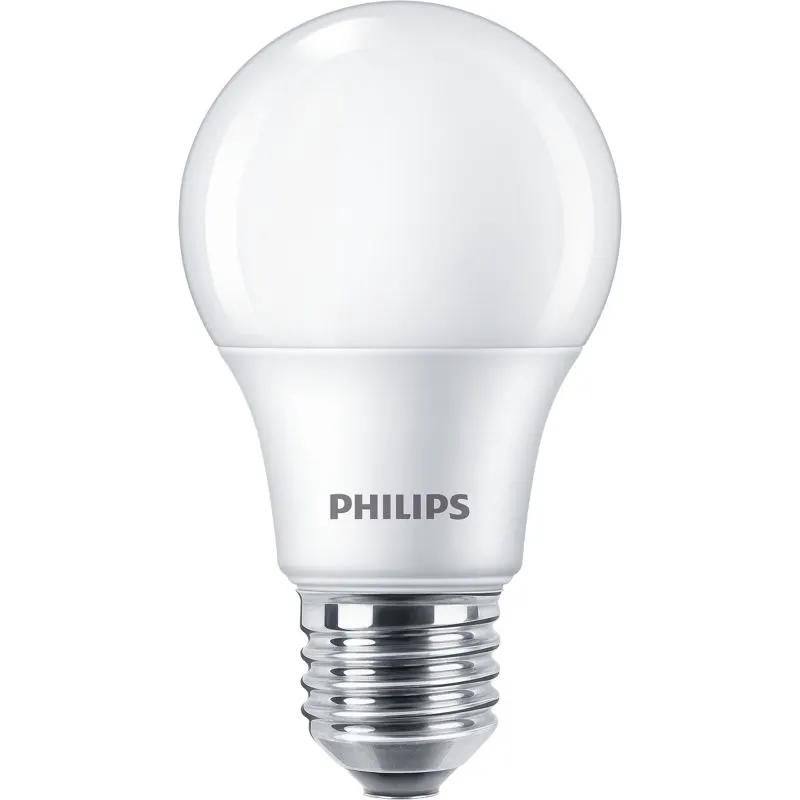 LED light bulb E27 screw cap, white finish, energy efficient lamp