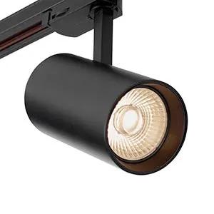 Black LED track light spotlight fitting for modern indoor lighting