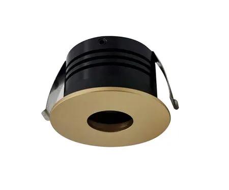 Recessed LED downlight with gold trim for modern ceiling lighting solutions