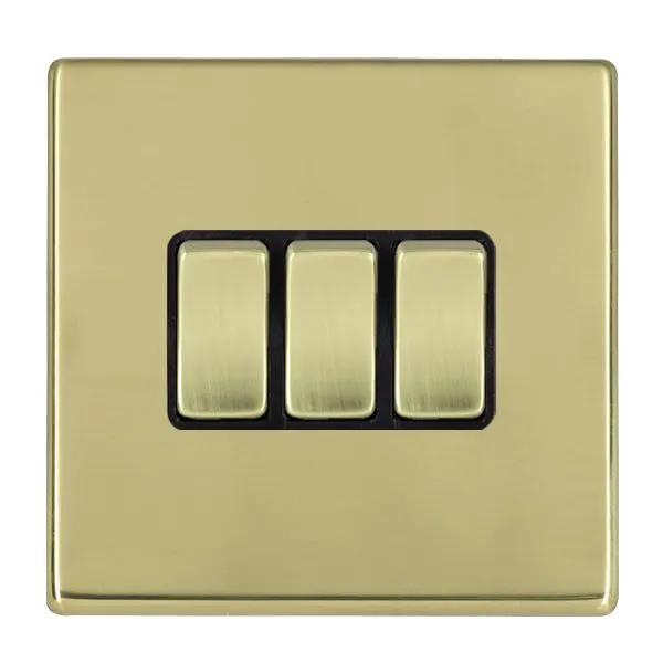 Hamilton Hart CFX 3 Gang 10AX 2 Way Rocker Switch Polished Brass