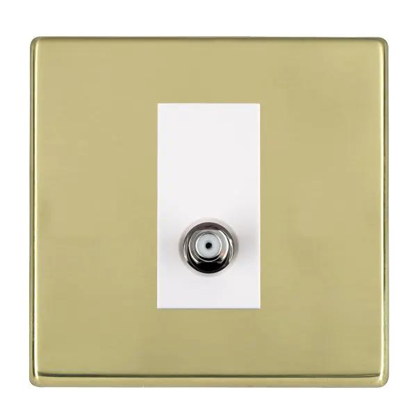Hamilton Hart CFX Polished Brass 1 Gang Isolated Satellite Socket White Insert