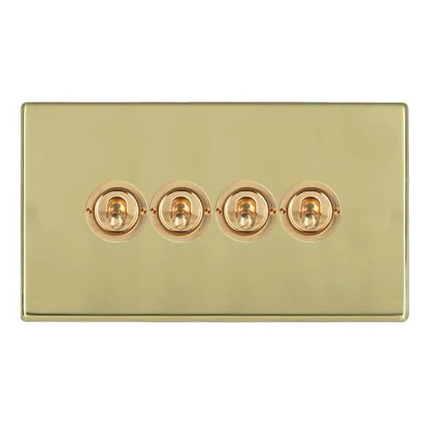 Hamilton Hart CFX Polished Brass 4 Gang 2 Way 20A Toggle Switch