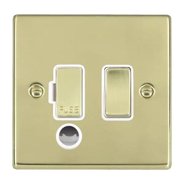 Hamilton Hart Polished Brass 13A DP Switched Fused Spur White Insert