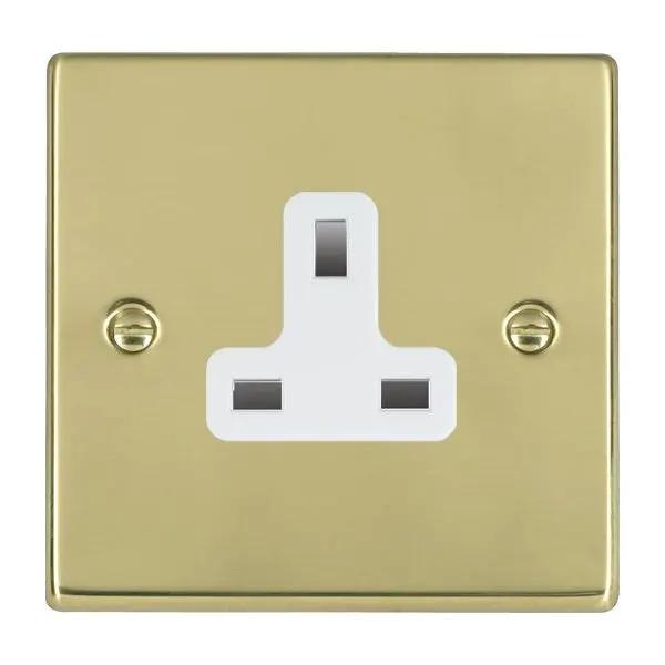 Hamilton Hart Polished Brass 1 Gang 13A Unswitched Socket White Insert