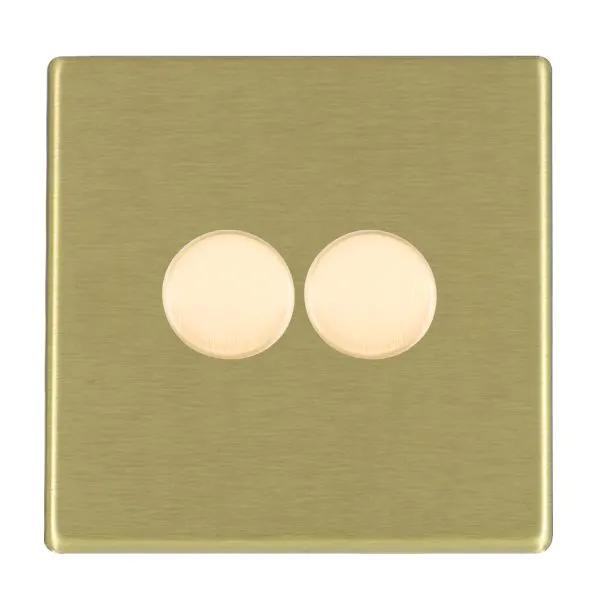 Hamilton Hart CFX Satin Brass 2 Gang LED 2 Way Dimmer Switch