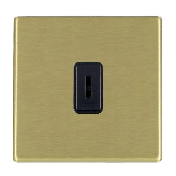 Hamilton Hart CFX Satin Brass 1 Gang 20AX 2 Way Key Switch Black