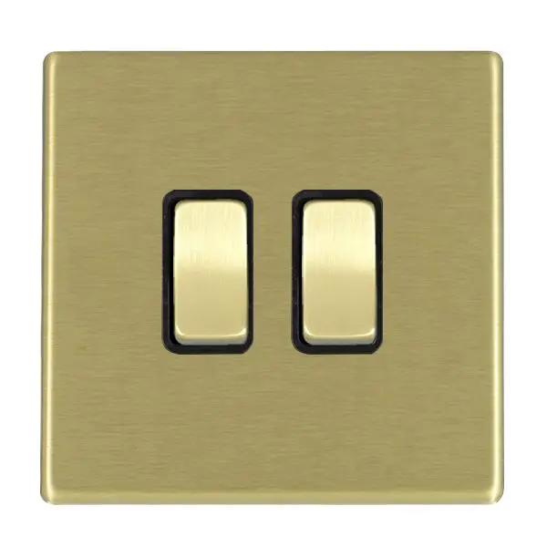 Hamilton Hart CFX 2 Gang 20AX Intermediate Rocker Switch Satin Brass