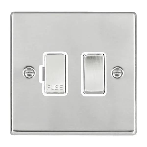 Hart SS 1g 13A DP Fused Spur SS/WH