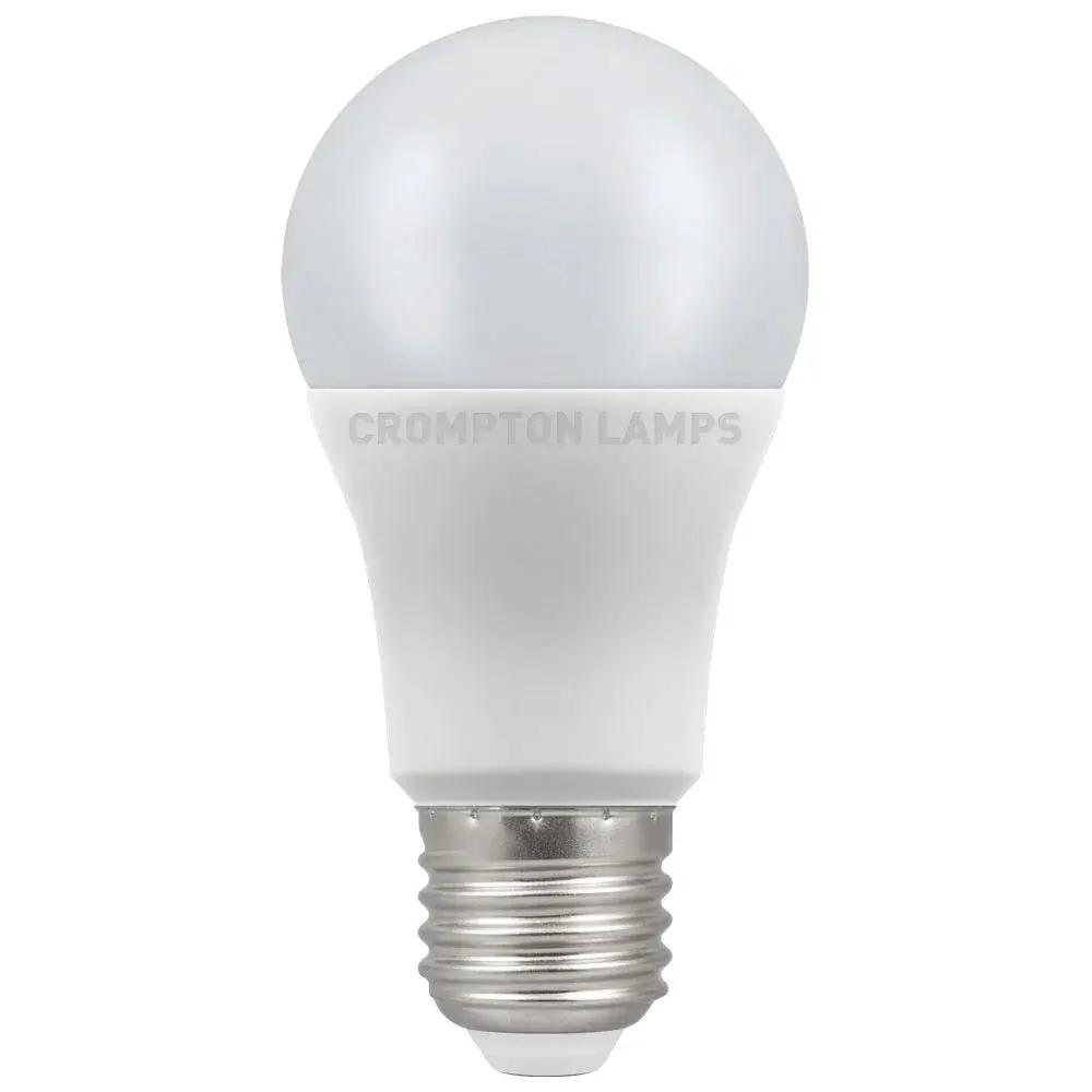 LED light bulb with E27 screw fitting, frosted GLS shape, white thermal plastic housing