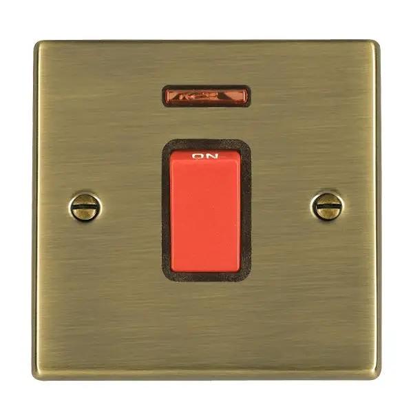 Hart AB 1g 45A Double Pole+N Red Rkr/BL