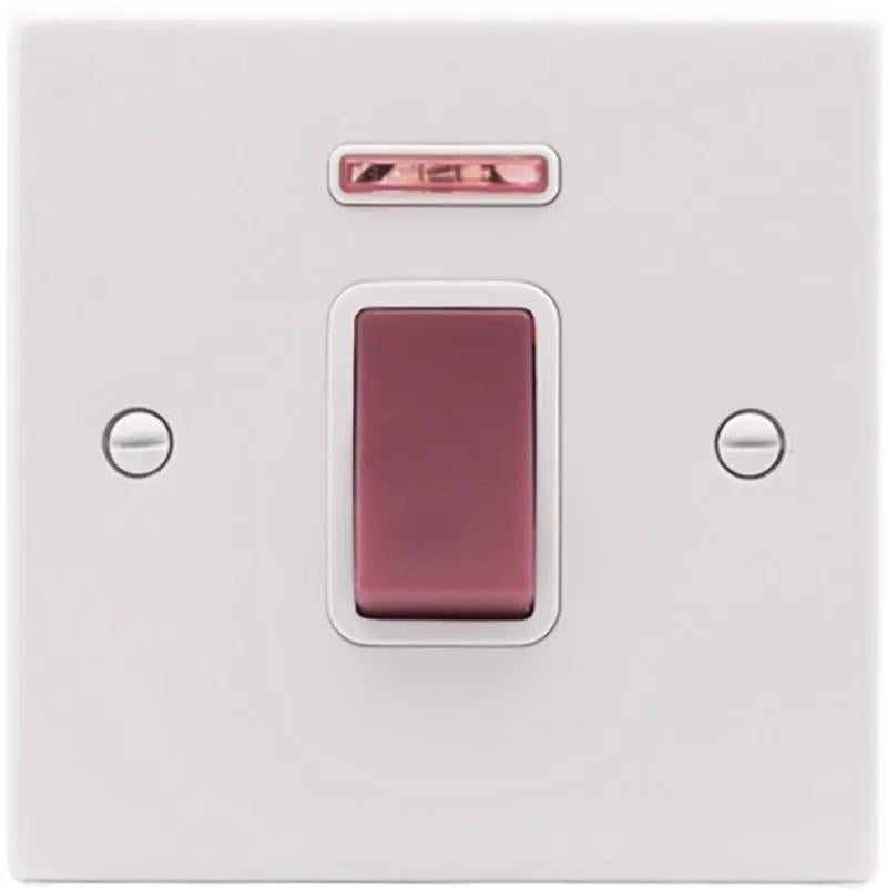 Hart MW 1g 45A Double Pole+N Red Rkr/WH