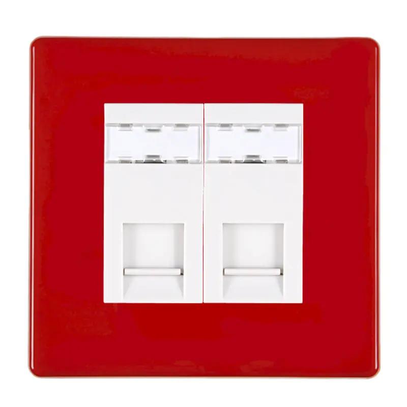 HCFX Col Red 2g RJ45 CAT5E Unshield WH