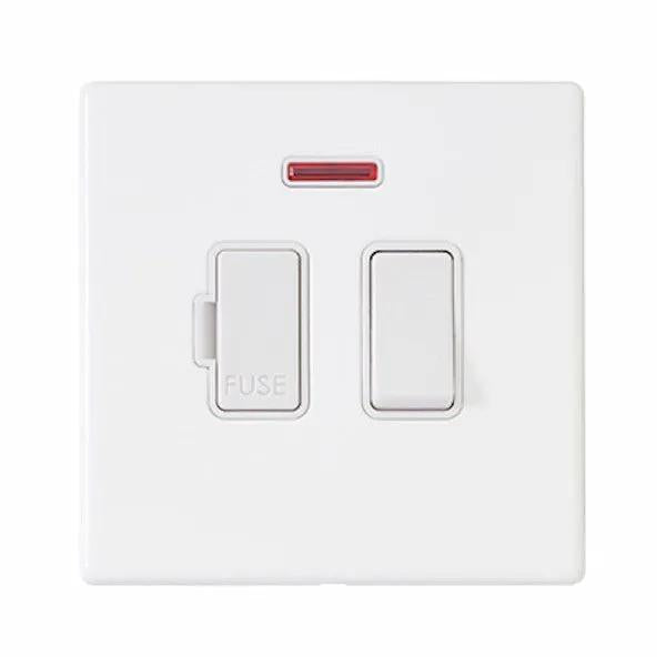 HCFX COL WH 13A DP Fused Spur+N WH/WH