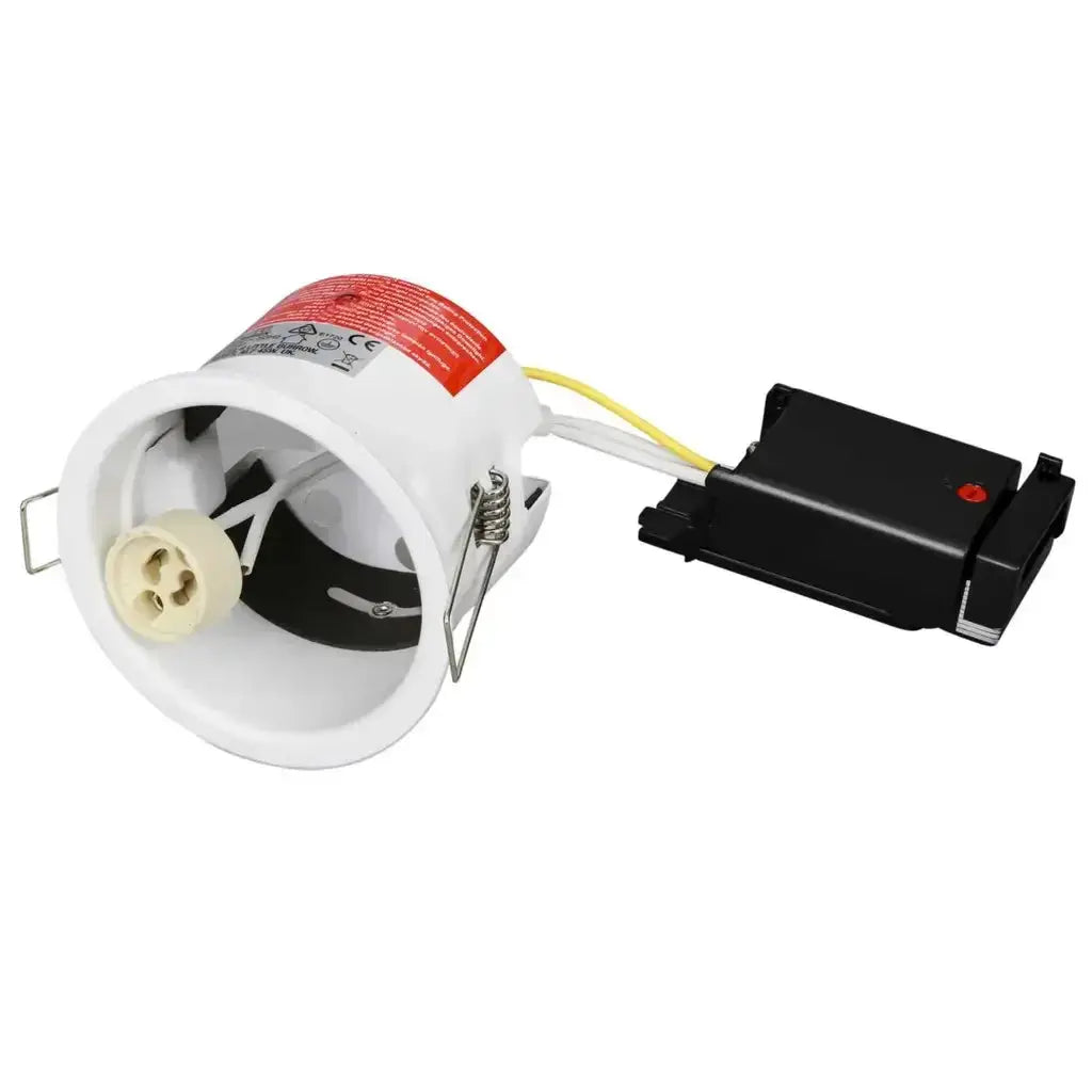 White LED downlight recessed ceiling fitting with wiring connector for home lighting