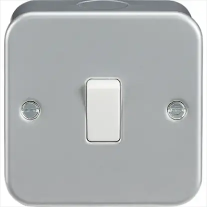Metal-clad 1 gang 2 way light switch for home or commercial electrical wiring