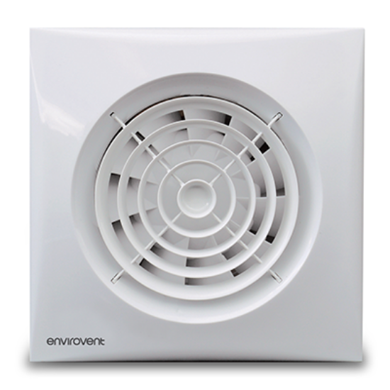 white ultra quiet bathroom extractor fan with adjustable timer, square front, visible grille