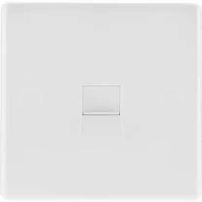 White 1 gang telephone socket master wall plate for UK wiring installations